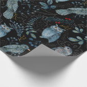 Blaue Vogelscheuche Geschenkpapier (Ecke)