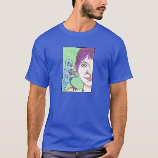 Blaue Vogelserenade T-Shirt (Vorderseite)