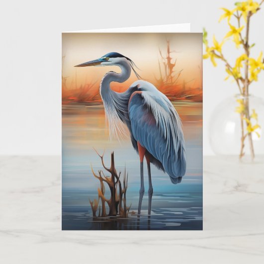 Blaue Vogelwelt Karte (Gelbe Blume)