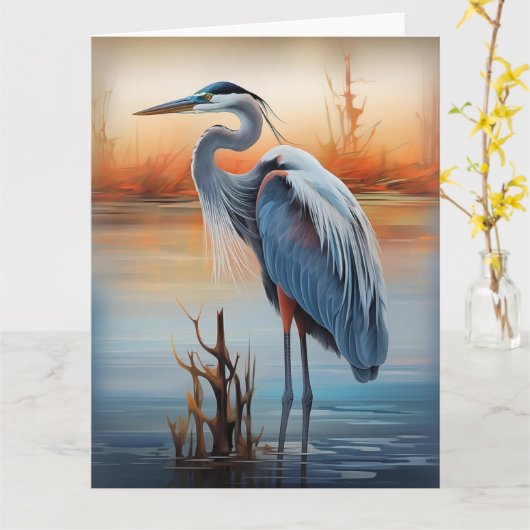 Blaue Vogelwelt Karte (Gelbe Blume)