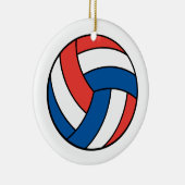 Blaue Volleyball Keramik Ornament (Rechts)