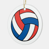 Blaue Volleyball Keramik Ornament (Links)