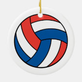 Blaue Volleyball Keramik Ornament (Hinten)