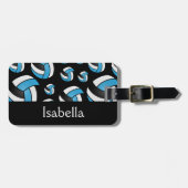 Blaue Volleyball-Sportart Gepäckanhänger (Vorderseite horizontal)