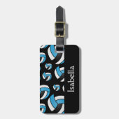 Blaue Volleyball-Sportart Gepäckanhänger (Vorderseite vertikal)