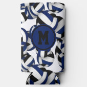 Blaue Volleyball-Sportart mit Monogramm Selters Dosenkühler (Vorderseite)