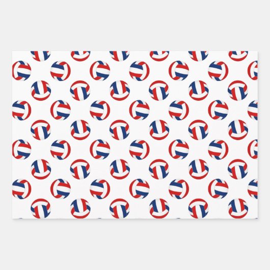 Blaue Volleyballmuster Geschenkpapier Set (Vorderseite 3)
