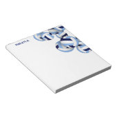 Blaue Volleyballs Akzent individuelle Name Notizblock (angewinkelt)