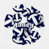 Blaue Volleyballs Athletin Name Sake halten Ornament Aus Metall (Vorderseite)