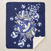 Blaue Volleyballs individuelle Name Sherpadecke (Vorderseite)