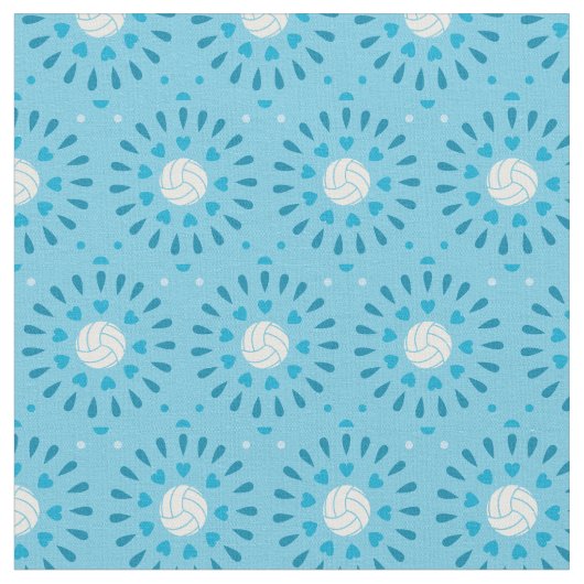 Blaue Volleyballs Kaleidoskop Muster Stoff (Nahaufnahme)