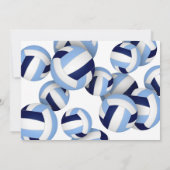 Blaue Volleyballs Kindergeburtstag Party Einladung (Rückseite)