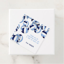 Blaue Volleyballs Kindergeburtstag Party Geschenkanhänger