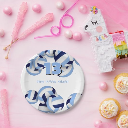 Blaue Volleyballs Kindergeburtstag Party Pappteller (Party)