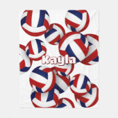 Blaue Volleyballs Mädcheneinrichtung Fleecedecke (Vorderseite)