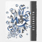 Blaue Volleyballs Mädchensportraum Fleecedecke (Vorderseite)