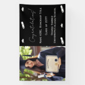 Blaue Vorlage für Abschluss-Foto, Kap & Diploma-Ma Banner (Vertikal)