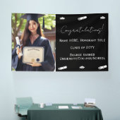 Blaue Vorlage für Abschluss-Foto, Kap & Diploma-Ma Banner (Messe)