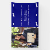 Blaue Vorlage für Abschluss-Foto, Kap & Diploma-Ma Banner (Vertikal)