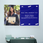 Blaue Vorlage für Abschluss-Foto, Kap & Diploma-Ma Banner (Messe)