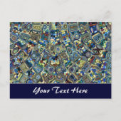 Blaue Vorlage für Abstrakten Pitch Postkarte (Vorderseite)