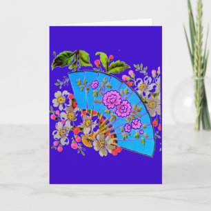 Blaue Vorlagenprodukte für chinesische Lüfter Karte