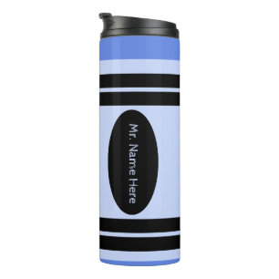 Blaue Wachsmalstifte Kunstbedarf Geschenk für Lehr Thermosbecher