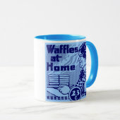 Blaue "WAFFELN" Kaffee-Tasse Tasse (VorderseiteRechts)