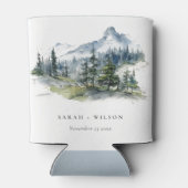 Blaue Wälder Landschaft Sketch Hochzeit Dosenkühler (Rückseite)