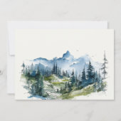 Blaue Wälder Landschaft Sketch Hochzeit Einladung (Rückseite)