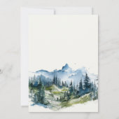 Blaue Wälder Landschaft Sketch Hochzeit Einladung (Rückseite)