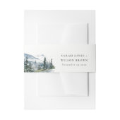 Blaue Wälder Landschaft Sketch Hochzeit Einladungsbanderole (Vorderseite Beispiel)