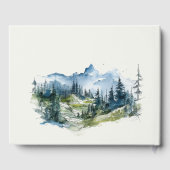 Blaue Wälder Landschaft Sketch Hochzeit Gästebuch (Rückseite)