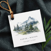 Blaue Wälder Landschaft Sketch Hochzeit Geschenkanhänger