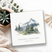 Blaue Wälder Landschaft Sketch Hochzeit Serviette