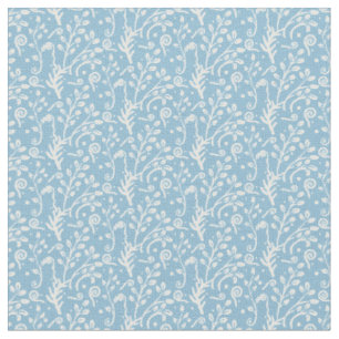 Blaue Waldlaub-Farn-Swirbel-Babyzimmer Stoff