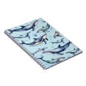 Blaue Wale und Delphine , Meerestiere Notizblock (Rechte Seite)