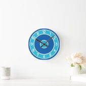 Blaue Wand Runde Wanduhr (Zuhause)