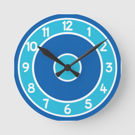 Blaue Wand Runde Wanduhr (Vorderseite)
