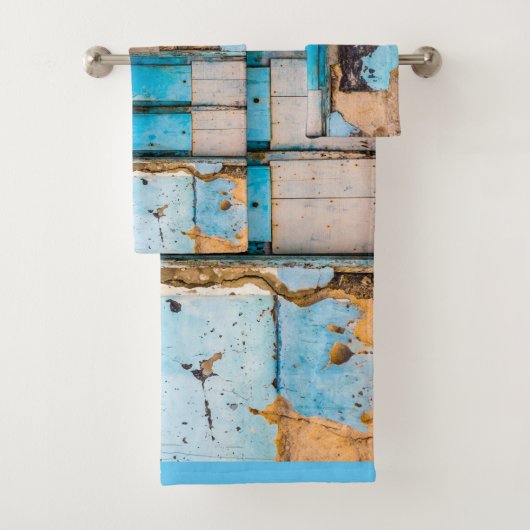 Blaue Wand und Tür Badhandtuch Set (Insitu)