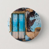 Blaue Wand und Tür Button (Vorderseite)