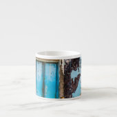 Blaue Wand und Tür Espressotasse (Vorderseite)