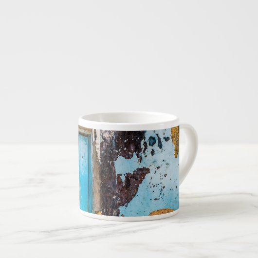 Blaue Wand und Tür Espressotasse (Vorderseite Rechts)