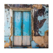 Blaue Wand und Tür Fliese (Vorderseite)