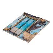 Blaue Wand und Tür Fliese (Seite)