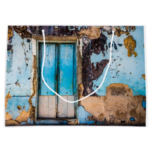 Blaue Wand und Tür Große Geschenktüte (Vorderseite)