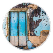 Blaue Wand und Tür Keramikknauf (Vorderseite)