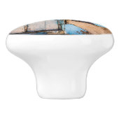 Blaue Wand und Tür Keramikknauf (Seitenansicht)