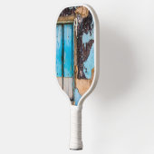 Blaue Wand und Tür Pickleball Schläger (Links)