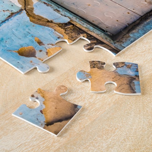 Blaue Wand und Tür Puzzle (Seite)